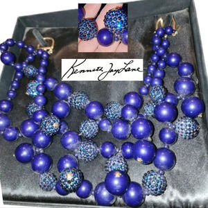 Kenneth JayLane‎ HUGE triple strand 80s  bauble necklace NWOT